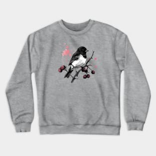 Dark eyed junco on a branch Crewneck Sweatshirt